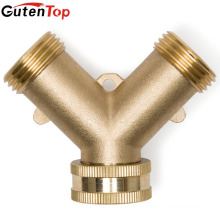 GutenTop High Quality Garden Y-SHAPED Tap Joint Valve Connector Brass Double Pass With 2 Adapters American Standard